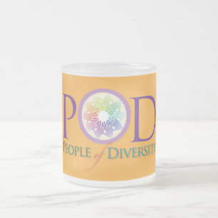 Caneca De Café Vidro Jateado Pessoas da caneca do vidro de fosco da diversidade
