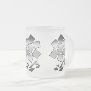 Caneca De Café Vidro Jateado Pétalas do cromo