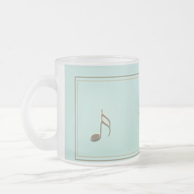 Caneca De Café Vidro Jateado Piano Singer De Notas De Música Emboscada Elegante (Esquerda)