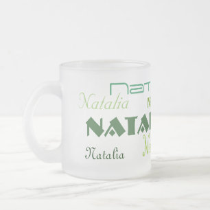 Caneca De Café Vidro Jateado Pias batismais legal seu nome personalizado