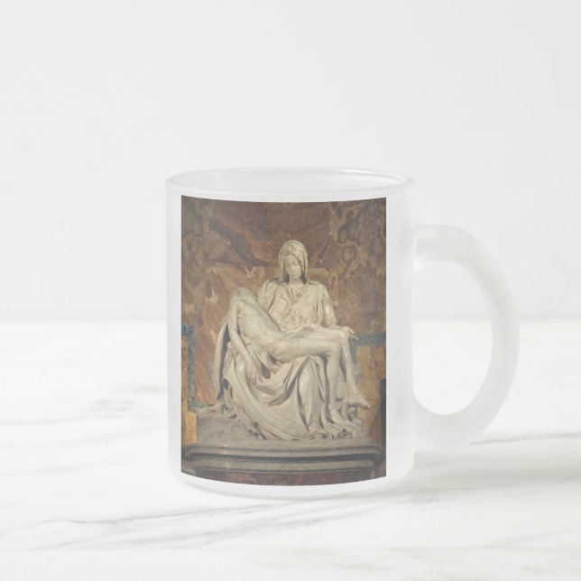 Caneca De Café Vidro Jateado Pieta de Michelangelo (Direita)