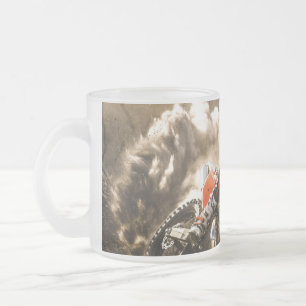Caneca De Café Vidro Jateado Piloto de Motocross