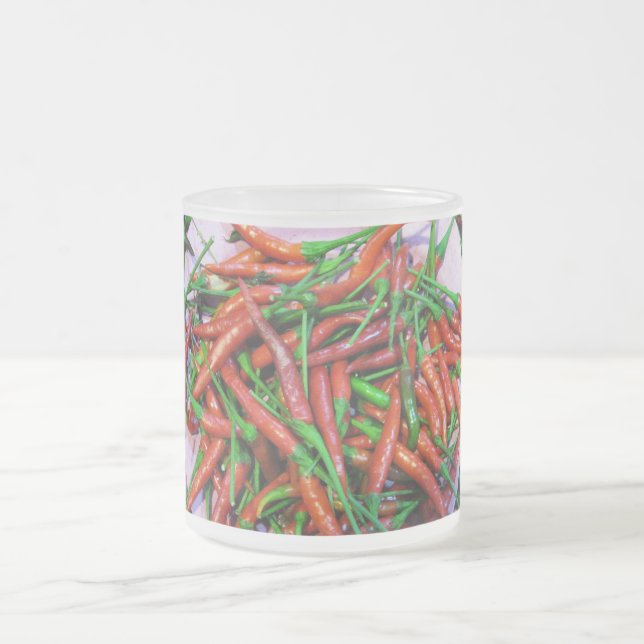 Caneca De Café Vidro Jateado Pimentos-pimentões-de-pássaro (Centro)