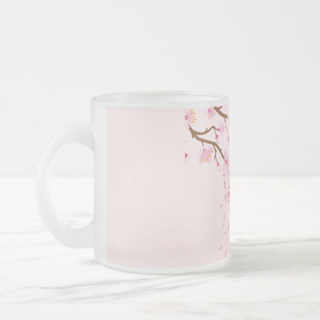 Caneca De Café Vidro Jateado Pink Coffee Mug (Esquerda)