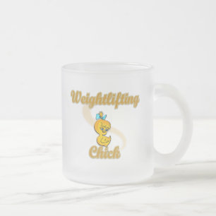 Caneca De Café Vidro Jateado Pintinho de levantamento de peso