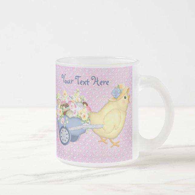 Caneca De Café Vidro Jateado Pintinho e carrinho (Direita)