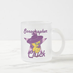Caneca De Café Vidro Jateado Pintinho Sonógrafo nº 9