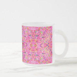 Caneca De Café Vidro Jateado Pintura de redemoinhos abstratos coloridos fofos