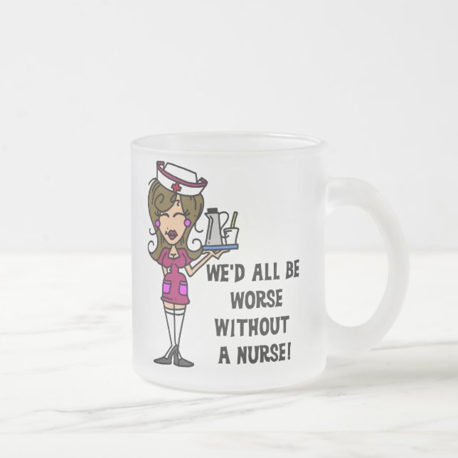 Caneca De Café Vidro Jateado Pior sem enfermeiro (Direita)