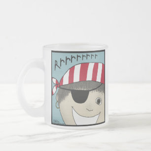 Caneca De Café Vidro Jateado Pirate Boy Rrrrrr