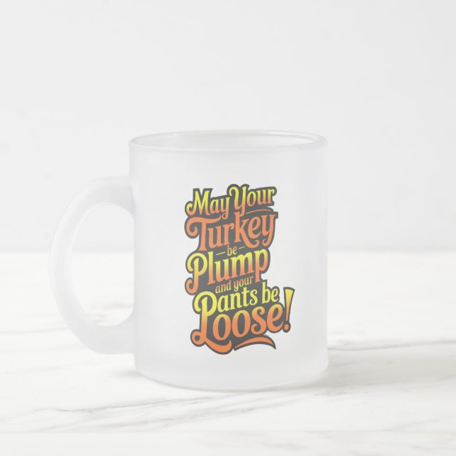 Caneca De Café Vidro Jateado Plump Turkey, Cartoon Diva Turkey, Mug (Esquerda)