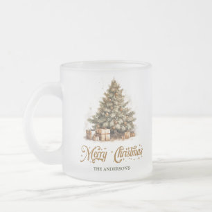 Caneca De Café Vidro Jateado Pó-d-água Cera-de-Natal