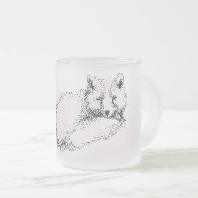 CANECA DE CAFÉ VIDRO JATEADO POLAR FOX (Frente Esquerda)
