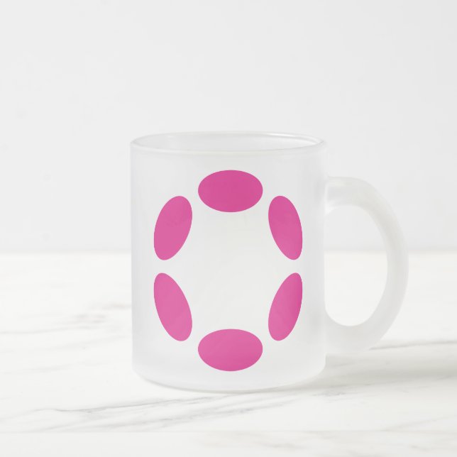 Caneca De Café Vidro Jateado Polkadot (Direita)