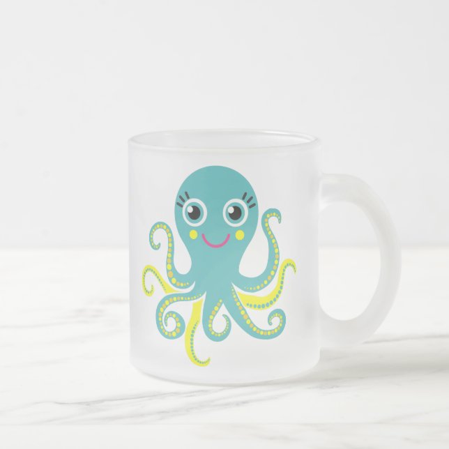 Caneca De Café Vidro Jateado Polvo azul e amarelo (Direita)