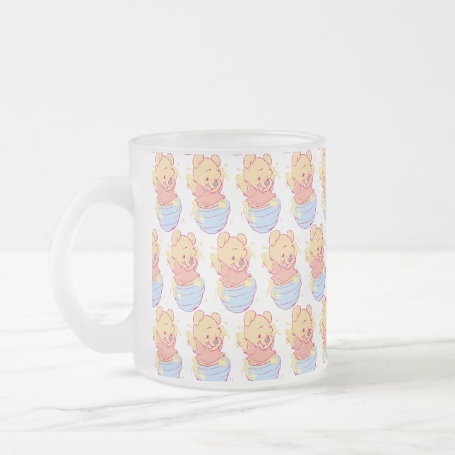 Caneca De Café Vidro Jateado Pooh (Esquerda)