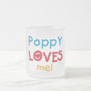 Caneca De Café Vidro Jateado Poppy me ama t-shirts e presentes