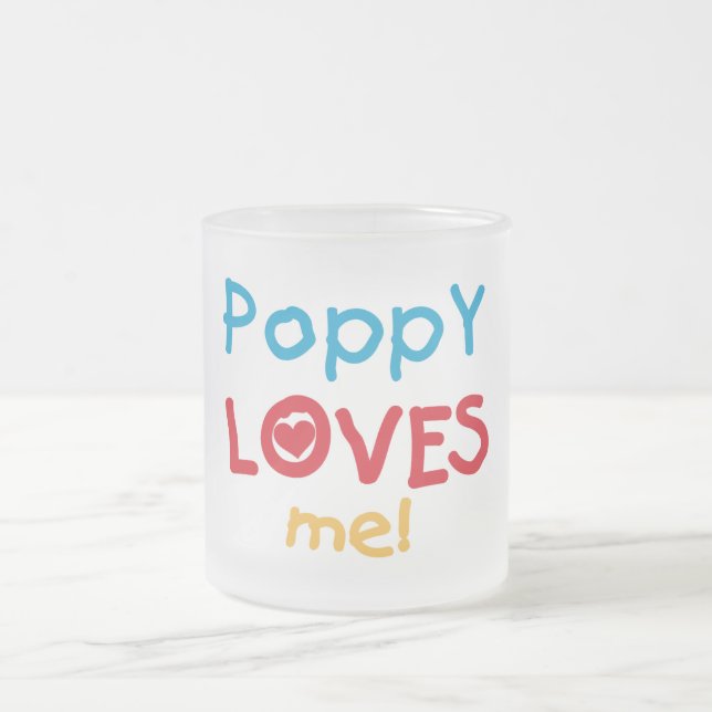 Caneca De Café Vidro Jateado Poppy me ama t-shirts e presentes (Centro)