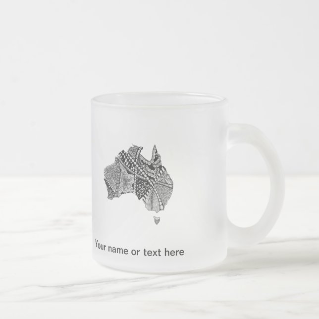 Caneca De Café Vidro Jateado Porta do Mapa da Austrália (Direita)