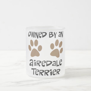 Caneca De Café Vidro Jateado Possuído por Airedale Terrier