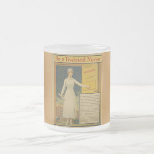 Caneca De Café Vidro Jateado poster WI 1917 Ser Uma Enfermeira Treinada