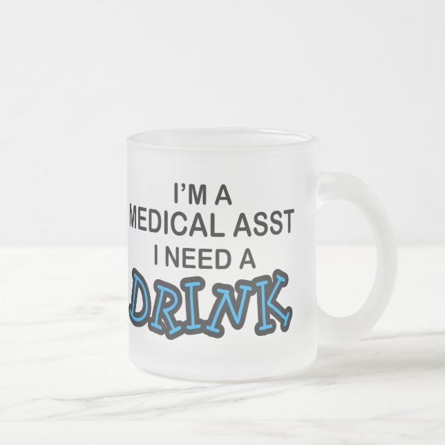 Caneca De Café Vidro Jateado Precise uma bebida - Asst médico (Direita)