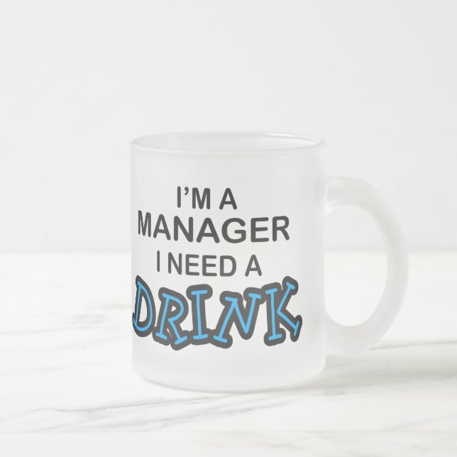 Caneca De Café Vidro Jateado Precise uma bebida - gerente (Direita)