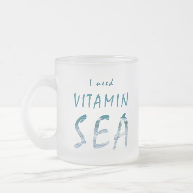 Caneca De Café Vidro Jateado Preciso de uma citação do Oceano Azul no Mar Vitam (Esquerda)