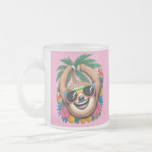 Caneca De Café Vidro Jateado Preguiça Tropical Kawaii – Vibrações Agradáveis de