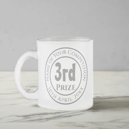 Caneca De Café Vidro Jateado Prêmio de troféu do 3º Prêmio Competição