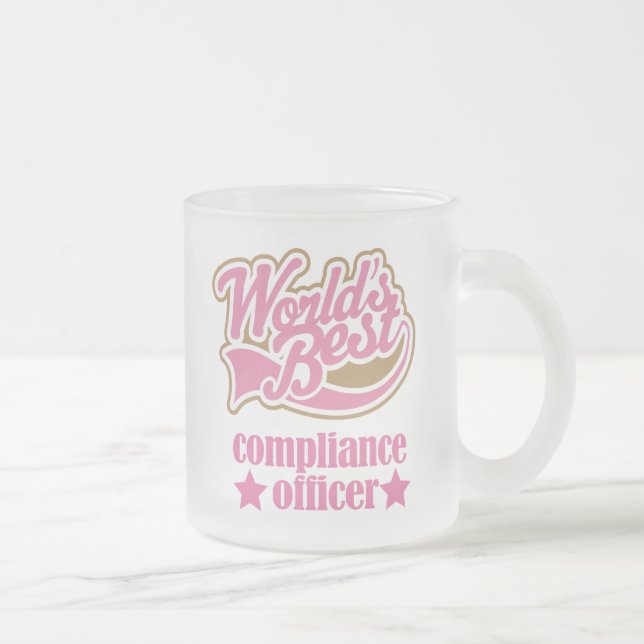 Caneca De Café Vidro Jateado Presente do oficial da conformidade (mundos (Direita)