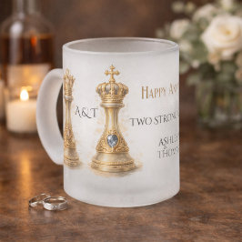Caneca De Café Vidro Jateado Presente Elegante para Bodas de Ouro Rei Rainha