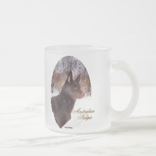 Caneca De Café Vidro Jateado Presentes australianos do Natal do Kelpie