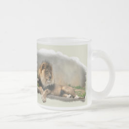 Caneca De Café Vidro Jateado Presentes de Arte de Leões Amantes