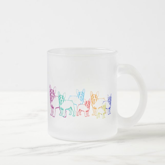 Caneca De Café Vidro Jateado Presentes de Bulldogues Franceses (Direita)