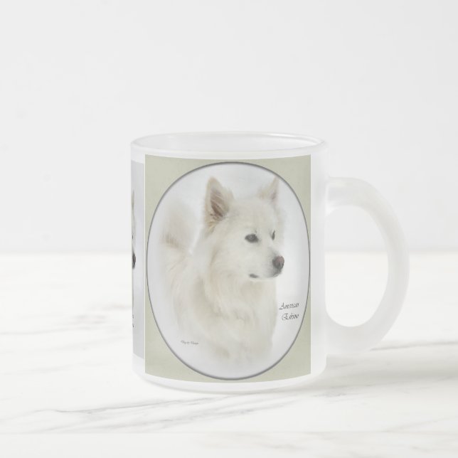 Caneca De Café Vidro Jateado Presentes de cães esquimó americanos (Direita)