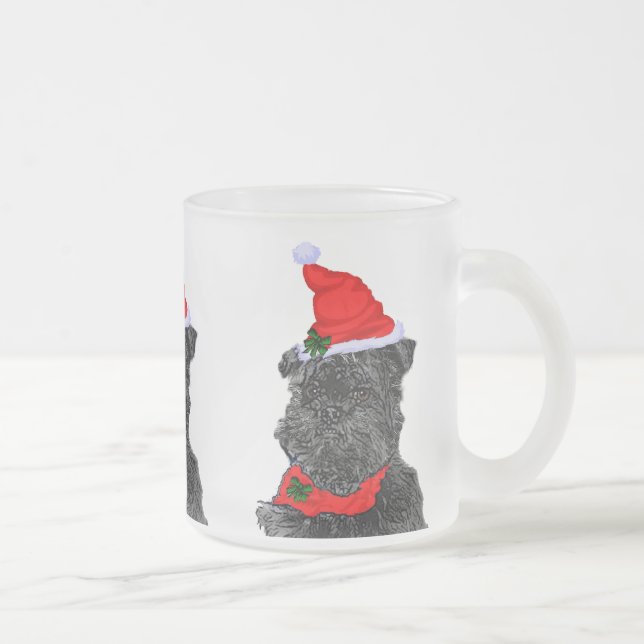 Caneca De Café Vidro Jateado Presentes de Natal de Affenpinscher (Direita)