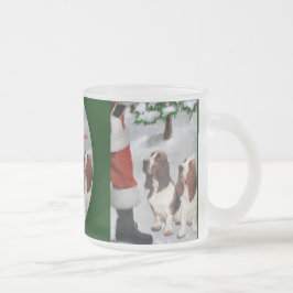 Caneca De Café Vidro Jateado Presentes de Natal de Caça-Basset