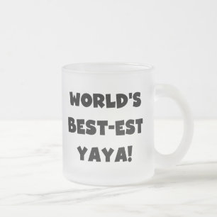 Caneca De Café Vidro Jateado Presentes do Melhor-est Yaya do mundo preto do