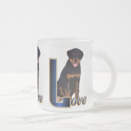 Caneca De Café Vidro Jateado Presentes do Rottweiler