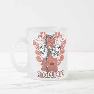 Caneca De Café Vidro Jateado preto angeliano