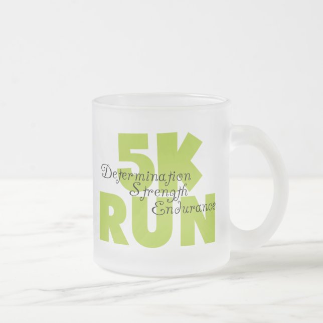 Caneca De Café Vidro Jateado Primavera Verde 5K Executar (Direita)