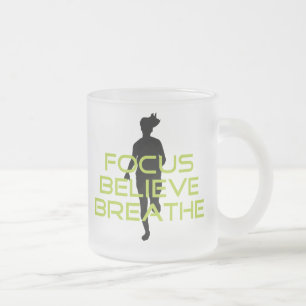 Caneca De Café Vidro Jateado Primavera Verde Foco Acredite em Breathe
