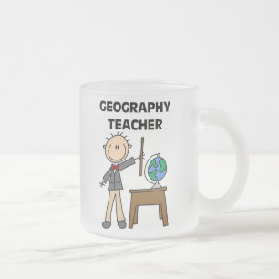Caneca De Café Vidro Jateado Professor da geografia
