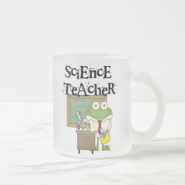 Caneca De Café Vidro Jateado Professor de ciências do sapo (Direita)