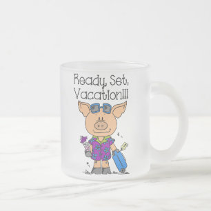 Caneca De Café Vidro Jateado Pronto Definir Férias