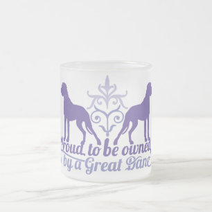 Caneca De Café Vidro Jateado Proud owned by a Great Dane purple