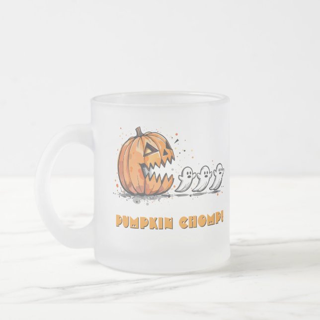 Caneca De Café Vidro Jateado Pumpkin de Dia das Bruxas (Esquerda)