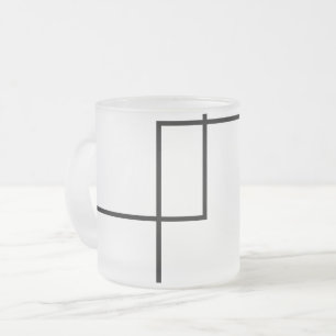 Caneca De Café Vidro Jateado Quadrados Geométricos Minimalistas em Vidro Fosco