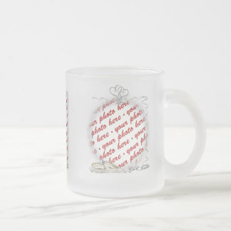 Caneca De Café Vidro Jateado Quadro de Casamento com Toques e Fitas